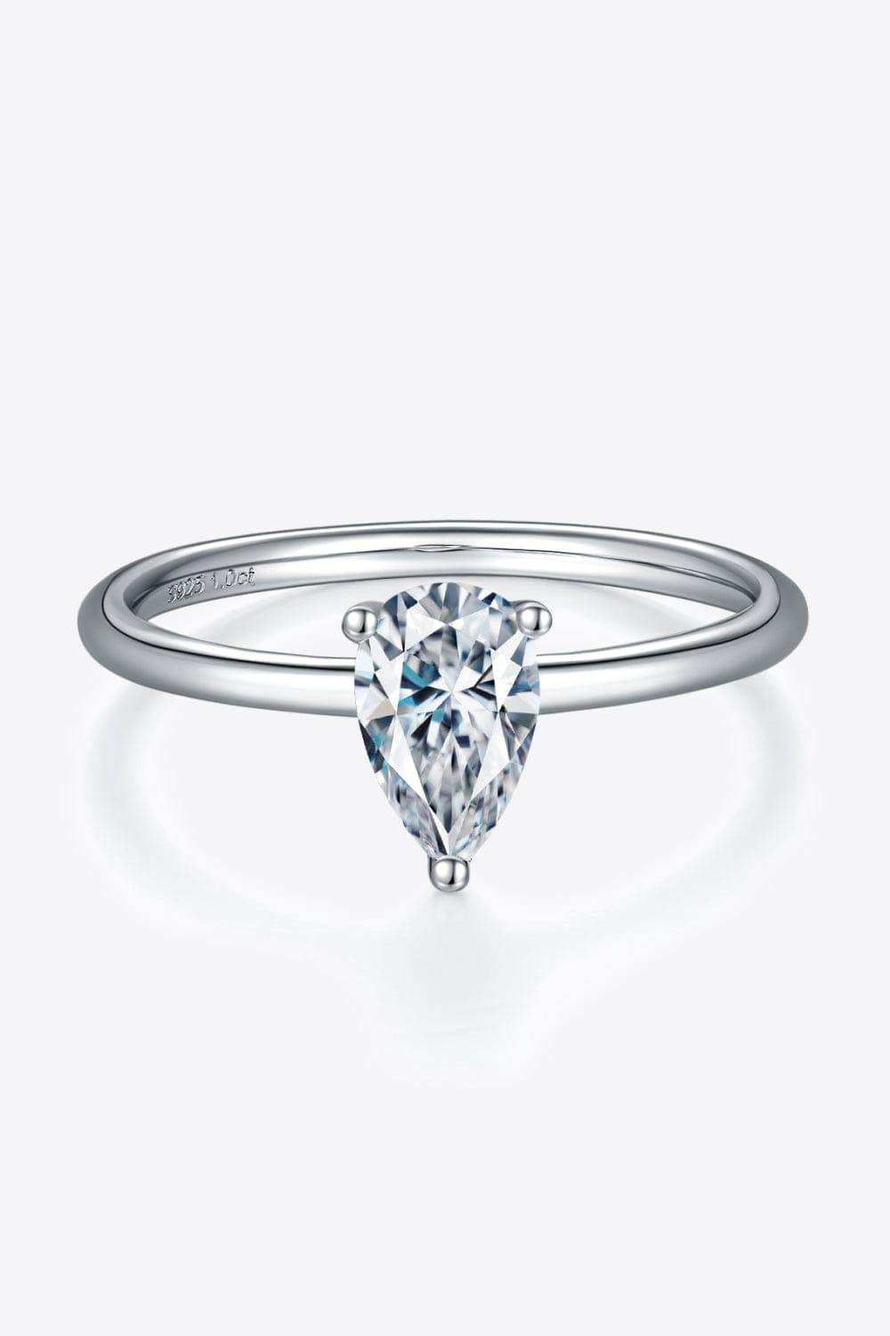 1 Carat Moissanite 925 Sterling Silver Solitaire Ring - Trendsi - Flyclothing LLC