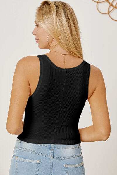 Square Neck Wide Strap Tank - Trendsi - Flyclothing LLC