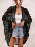 Openwork Open Front Longline Cover Up - Trendsi - Flyclothing LLC