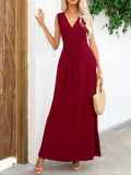 Surplice Neck Sleeveless Maxi Dress - Trendsi - Flyclothing LLC