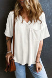 Textured V-Neck Dropped Shoulder T-Shirt - Trendsi - Flyclothing LLC