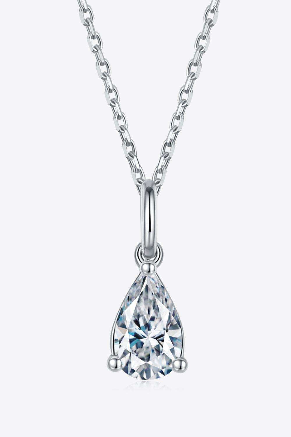 1 Carat Moissanite 925 Sterling Silver Necklace - Trendsi - Flyclothing LLC
