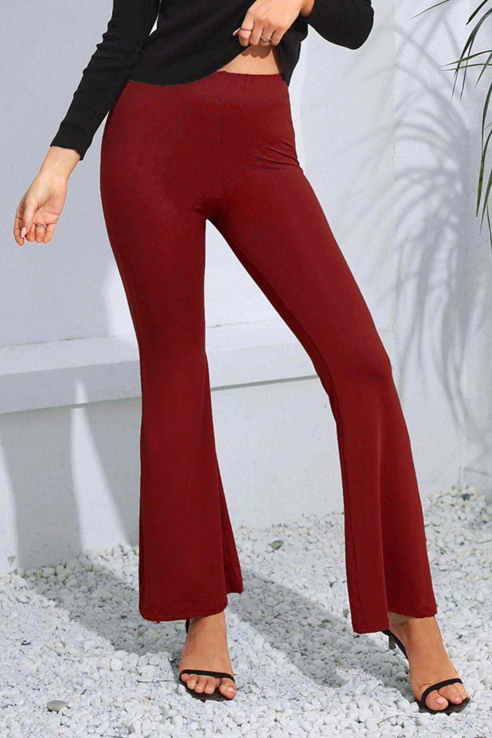 High Waist Long Flare Pants - Trendsi - Flyclothing LLC