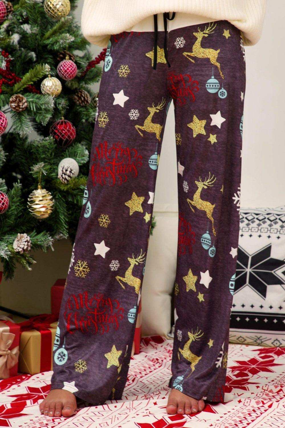 Christmas Straight Leg Pants - Trendsi - Flyclothing LLC