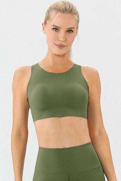Round Neck Wide Strap Active Bra - Trendsi - Flyclothing LLC