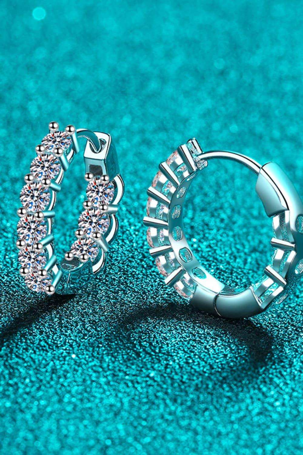 1.8 Carat Moissanite Hoop Earrings - Trendsi - Flyclothing LLC