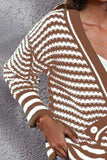 Striped V-Neck Knit Top - Trendsi - Flyclothing LLC