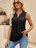 Eyelet Notched Tank - Trendsi - Flyclothing LLC