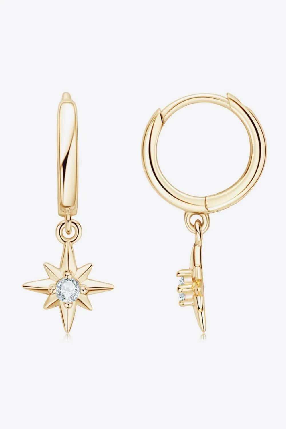 Moissanite Star Drop Earrings - Trendsi - Flyclothing LLC