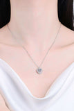 925 Sterling Silver 1 Carat Moissanite Heart Pendant Necklace - Trendsi - Flyclothing LLC