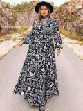 Plus Size Long Sleeve Maxi Dress - Trendsi - Flyclothing LLC