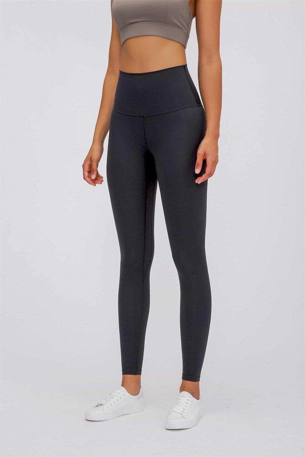 Feel Like Skin Elastic Waistband Yoga Leggings - Trendsi - Flyclothing LLC