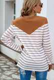 Striped Round Neck Long Sleeve T-Shirt - Trendsi - Flyclothing LLC