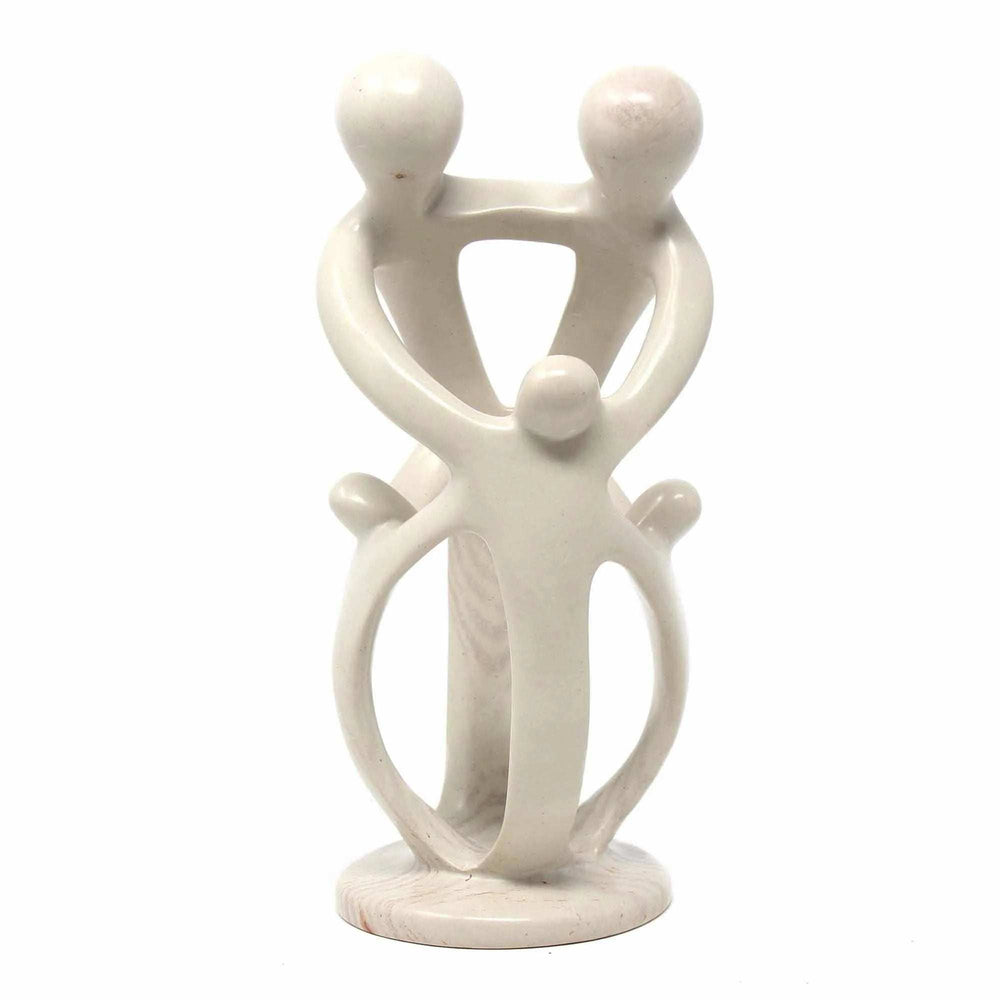Natural Soapstone Family Sculpture - 2 Parents, 3 Children - Smolart - Smolart - Flyclothing LLC