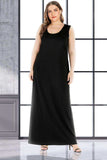 Plus Size Scoop Neck Maxi Tank Dress - Trendsi - Flyclothing LLC