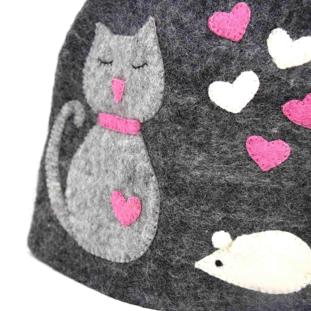 Hand Crafted Felt: Cat Tea Cozy - Global Groove Direct - Flyclothing LLC