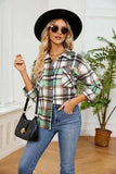 Collared Plaid Shacket - Trendsi - Flyclothing LLC