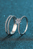 Moissanite 925 Sterling Silver Ring Set - Trendsi - Flyclothing LLC