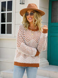 Round Neck Long Sleeve Sweater - Trendsi - Flyclothing LLC