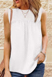 Smocked Tie Back Frill Trim Tank - Trendsi - Flyclothing LLC