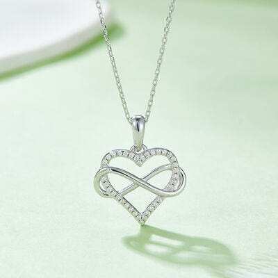 Moissanite 925 Sterling Silver Heart Shape Necklace - Trendsi - Flyclothing LLC