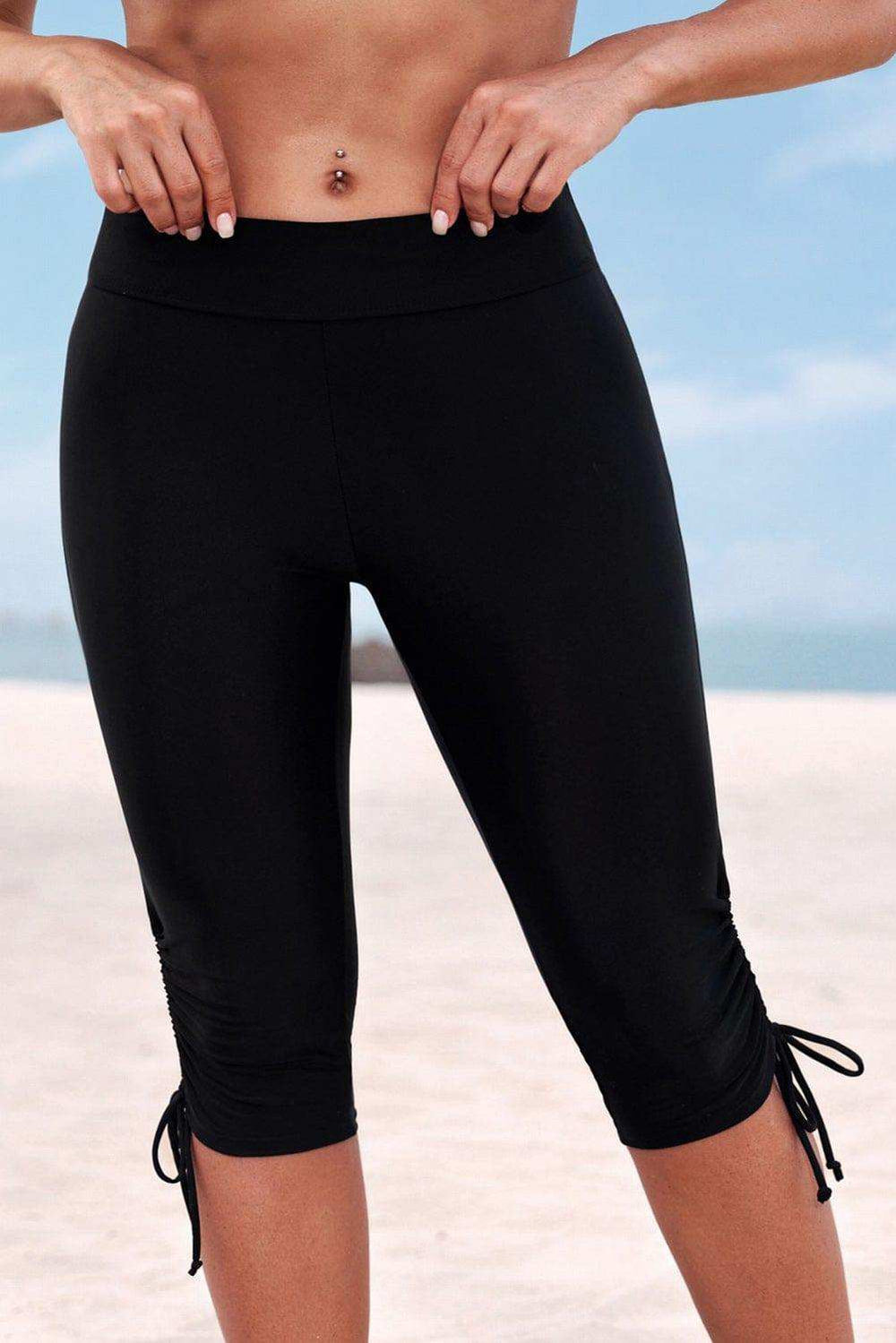 Drawstring Ruched Swim Shorts - Trendsi - Flyclothing LLC