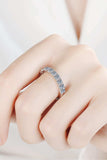 1 Carat Moissanite Half-Eternity Ring - Trendsi - Flyclothing LLC