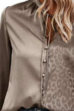Leopard Tie Neck Long Sleeve Blouse - Trendsi - Flyclothing LLC