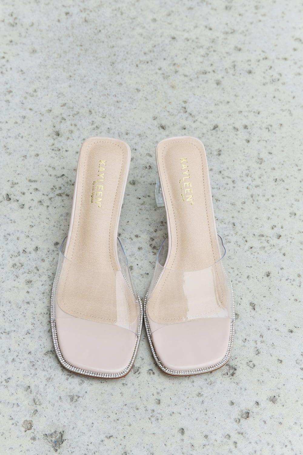 DDK Make Myself Clear Mule Block Heels - Trendsi - Flyclothing LLC