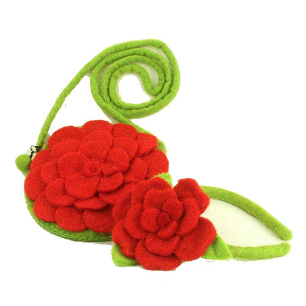 Rose Felt Purse Red - Global Groove (P) - Global Groove (P) - Flyclothing LLC