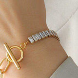 Zircon Titanium Steel Closure Bracelet - Trendsi - Flyclothing LLC