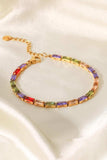 18K Gold Plated Multicolored Cubic Zirconia Bracelet - Trendsi - Flyclothing LLC