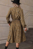 Printed Long Sleeve Midi Dress - Trendsi - Flyclothing LLC