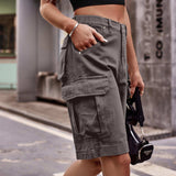 Denim Cargo Shorts with Pockets - Trendsi - Flyclothing LLC