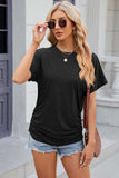 Round Neck Flutter Sleeve T-Shirt - Trendsi - Flyclothing LLC