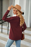 Decorative Button V-Neck Long Sleeve T-Shirt - Trendsi - Flyclothing LLC