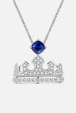 Zircon Lab-Grown Sapphire Crown Shape Pendant Necklace - Trendsi - Flyclothing LLC