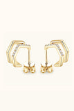 Moissanite 925 Sterling Silver Double-Layered Earrings - Trendsi - Flyclothing LLC