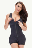 Full Size Zip-Up Scoop Neck Lace Trim Shapewear - Trendsi - Flyclothing LLC