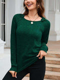 Texture Round Neck Long Sleeve Knit Top - Trendsi - Flyclothing LLC