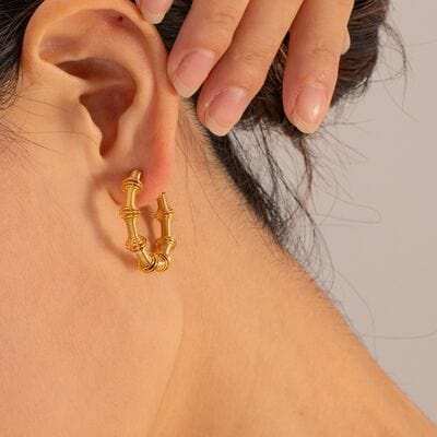 18K Gold-Plated Stainless Steel C-Hoop Earrings - Trendsi - Flyclothing LLC