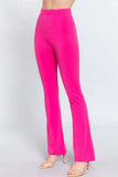 ACTIVE BASIC Waist Elastic Slim Flare Yoga Pants - Trendsi - Flyclothing LLC