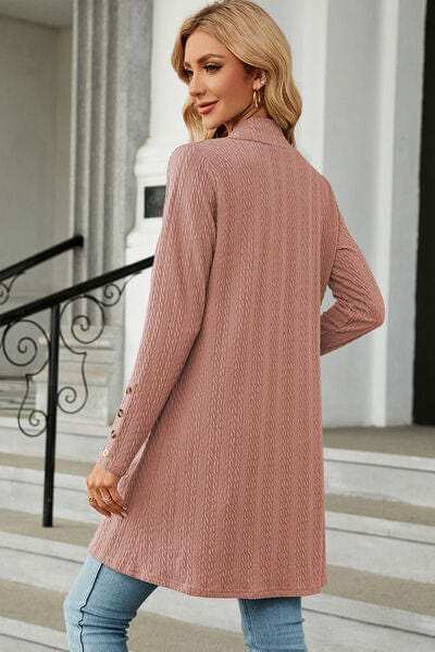 Open Front Long Sleeve Cardigan - Trendsi - Flyclothing LLC