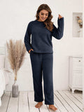 Teddy Long Sleeve Top and Pants Lounge Set - Trendsi - Flyclothing LLC