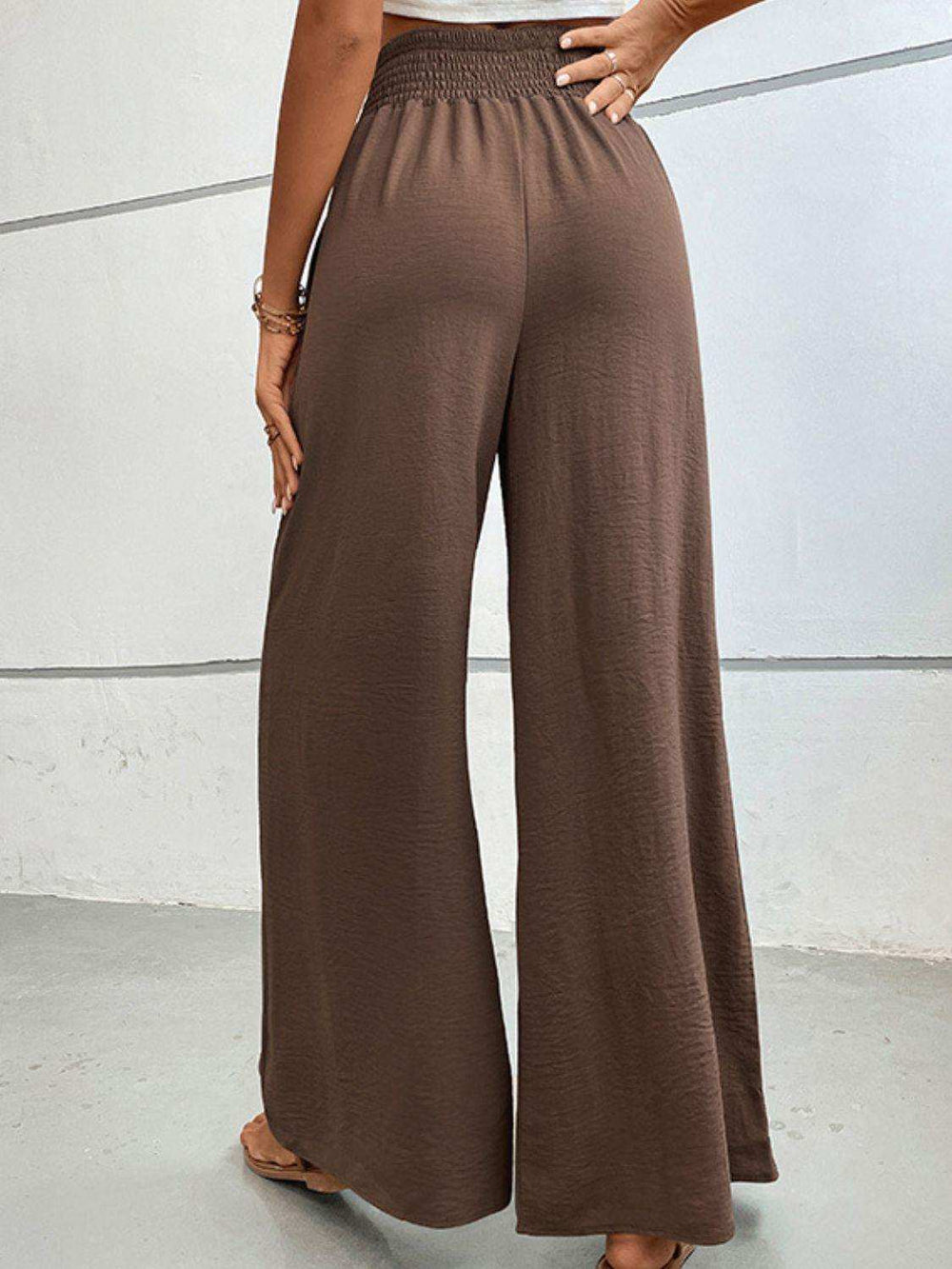 Wide Waistband Relax Fit Long Pants - Trendsi - Flyclothing LLC
