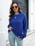 Round Neck Dropped Shoulder Sweater - Trendsi - Flyclothing LLC