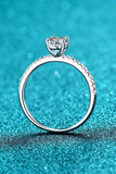 925 Sterling Silver Inlaid 1 Carat Moissanite Ring - Trendsi - Flyclothing LLC
