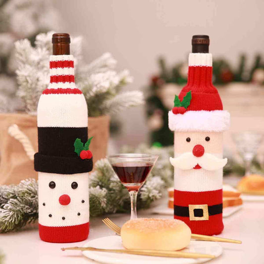 Christmas Knit Wine Bottle Cover - Trendsi - Flyclothing LLC