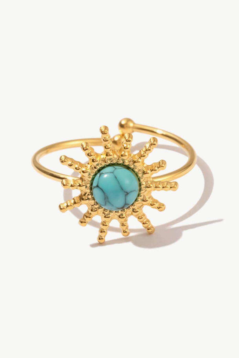Natural Stone Sun Shape Open Ring - Trendsi - Flyclothing LLC