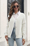 Button Down Ribbed Trim Cardigan - Trendsi - Flyclothing LLC